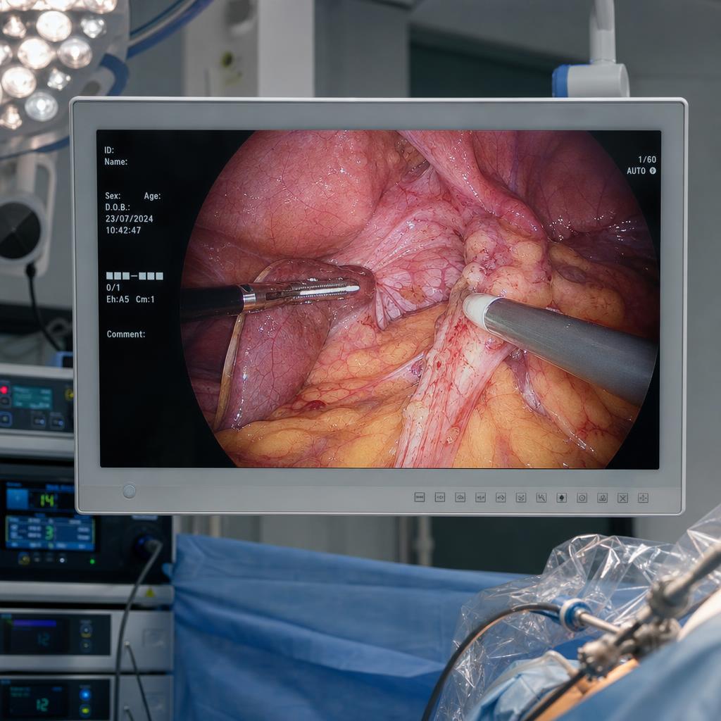 Laparoscopy surgery monitor for bowel injury gynecology expert witness