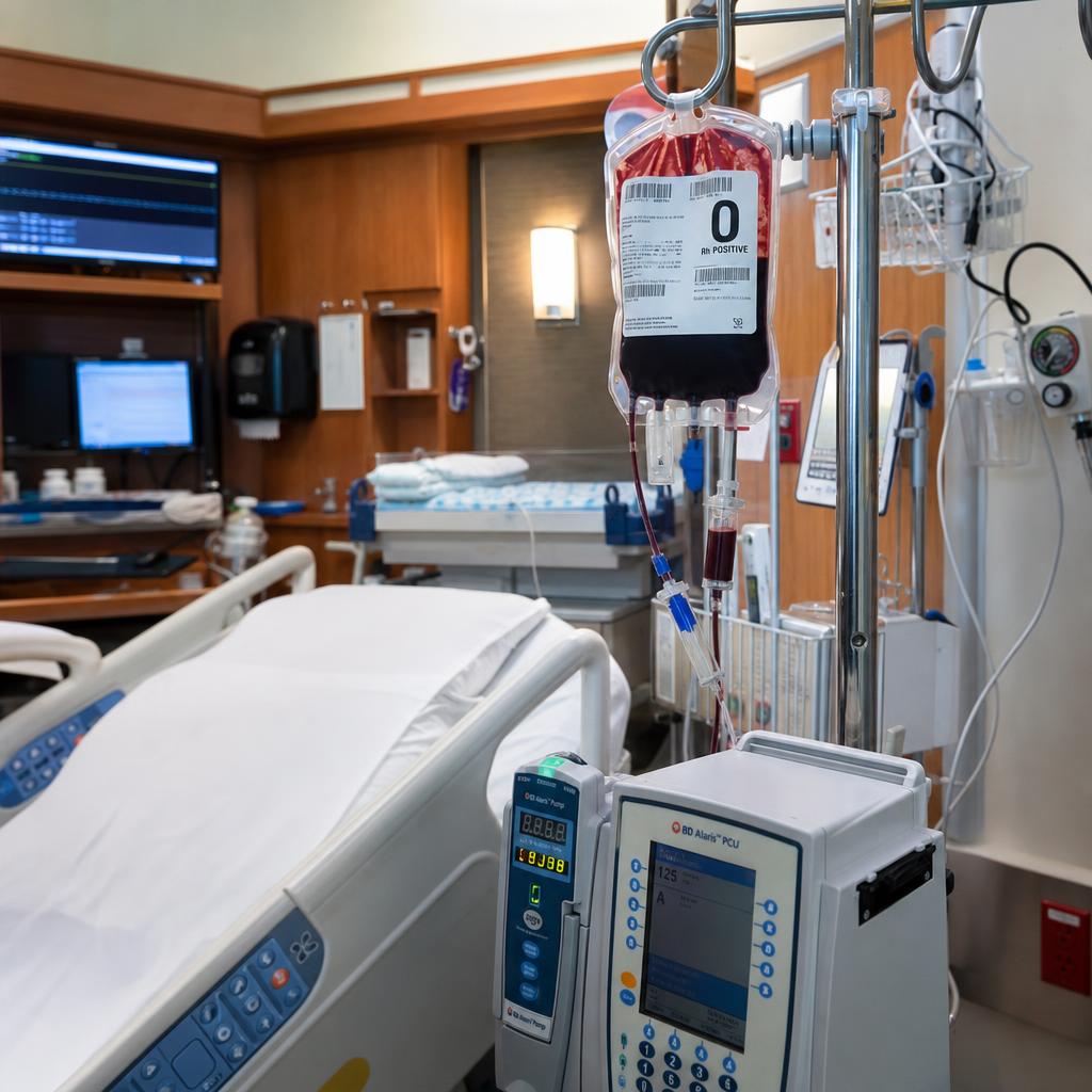 Blood transfusion IV equipment for postpartum hemorrhage expert witness
